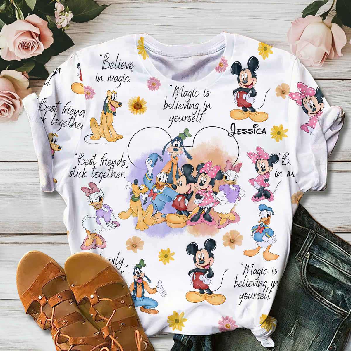 Personalized Disney All Over Shirt Custom Name for Kids All Over Shirt GradoCreations