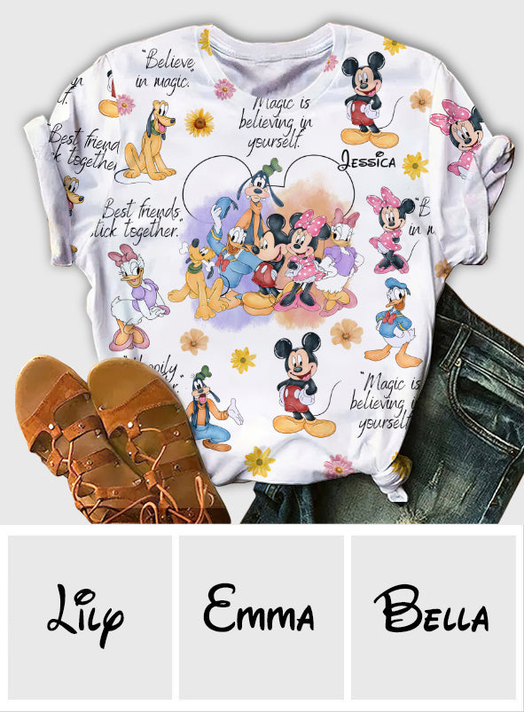 Personalized Disney All Over Shirt Custom Name for Kids All Over Shirt GradoCreations