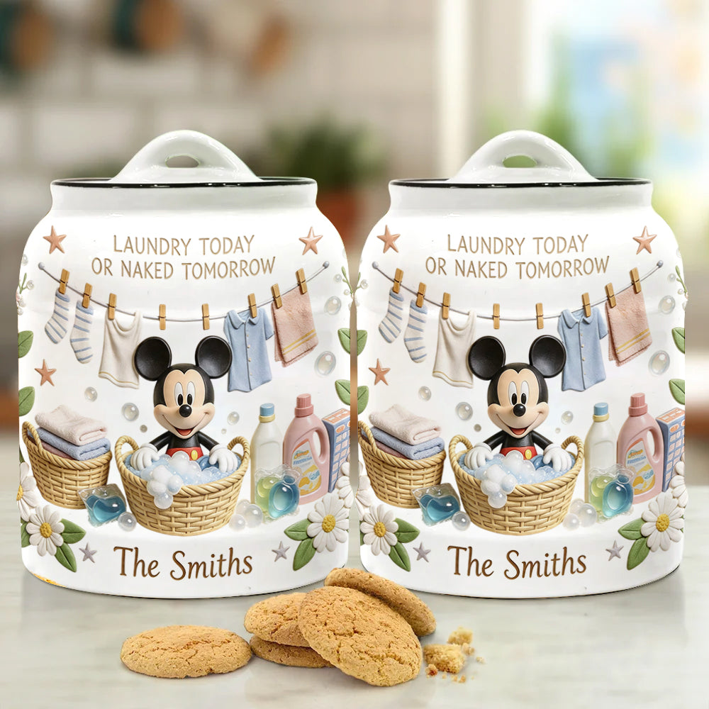 Personalized Ceramic Laundry Pods Jar Custom Name Gift Cookie Jar GradoCreations