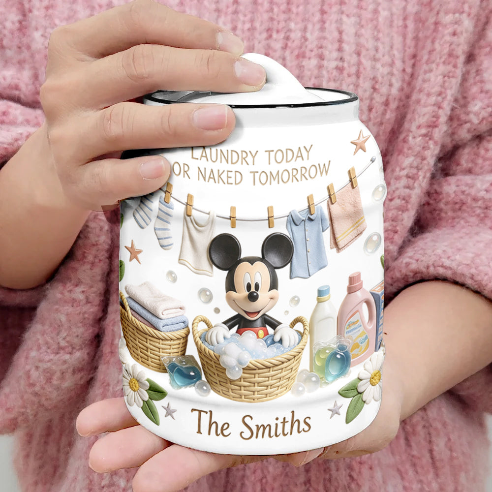 Personalized Ceramic Laundry Pods Jar Custom Name Gift Cookie Jar GradoCreations