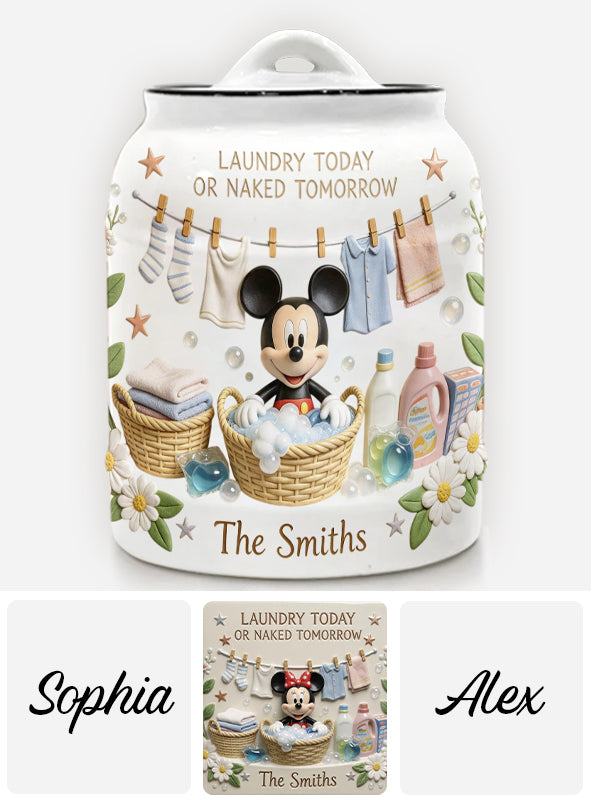 Personalized Ceramic Laundry Pods Jar Custom Name Gift Cookie Jar GradoCreations