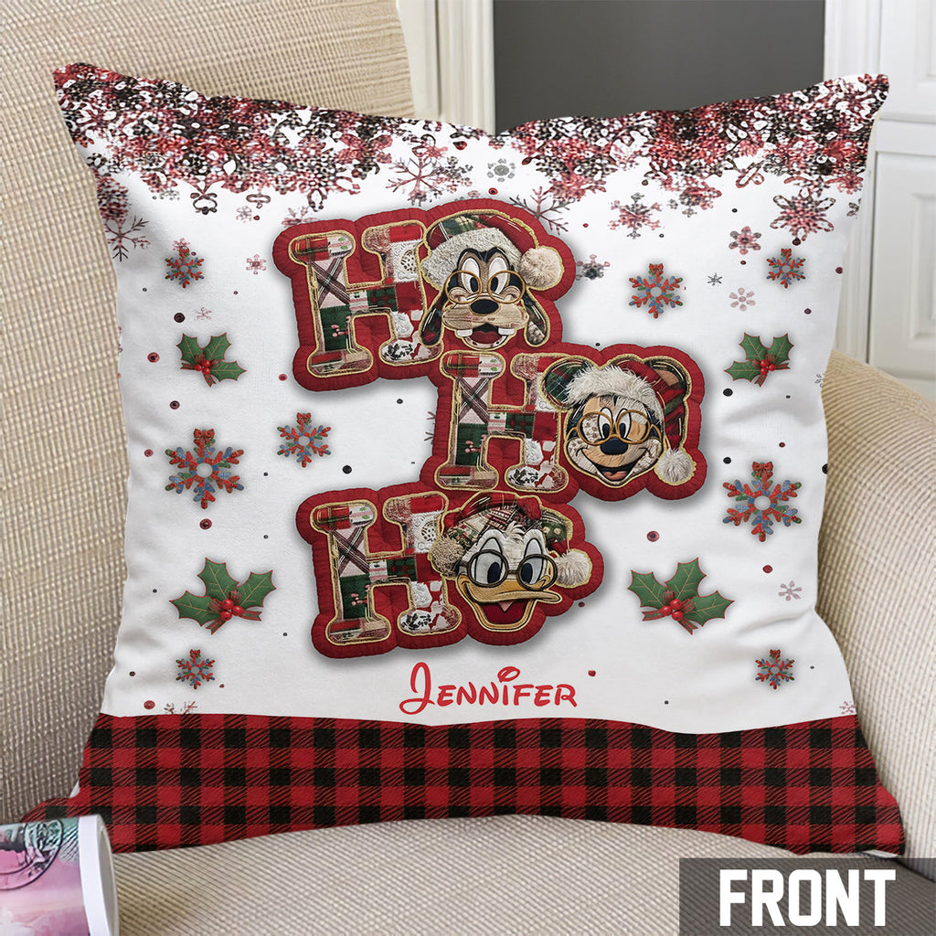 Personalized Cartoon Mouse Throw Pillow Custom Name Gift for Christmas Throw Pillow GradoCreations