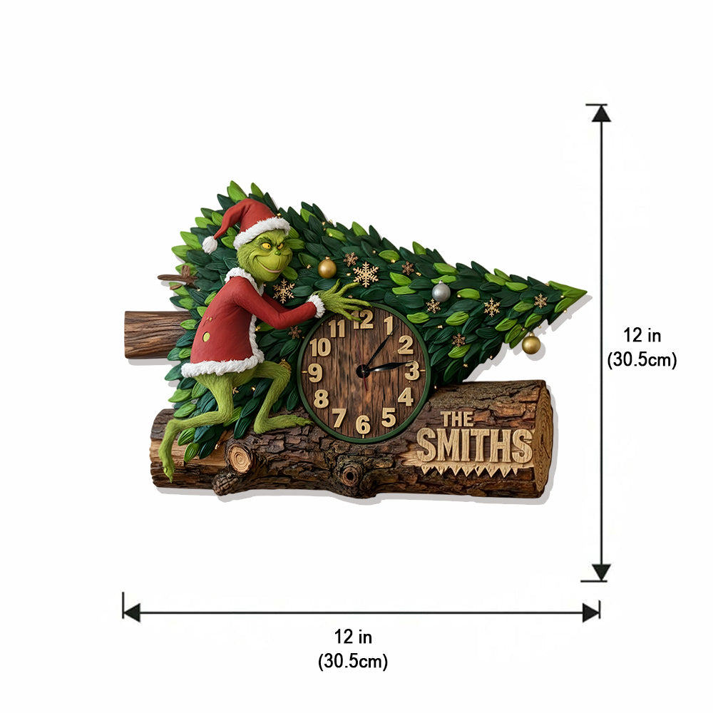 Personalized LED Light Christmas Wall Clock Custom Name Gift LED Light Wall Clock GradoCreations