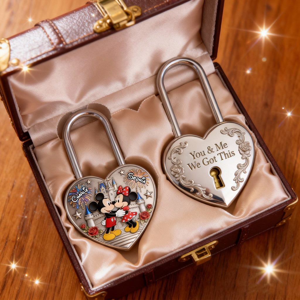 Personalized Heart-Shaped Padlock Custom Name Anniversary Keepsake Heart Padlock GradoCreations