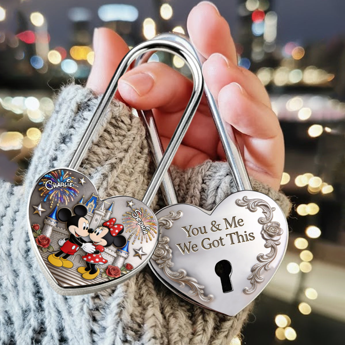 Personalized Heart-Shaped Padlock Custom Name Anniversary Keepsake Heart Padlock GradoCreations