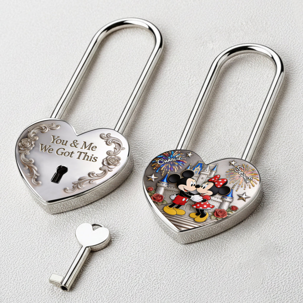 Personalized Heart-Shaped Padlock Custom Name Anniversary Keepsake Heart Padlock GradoCreations