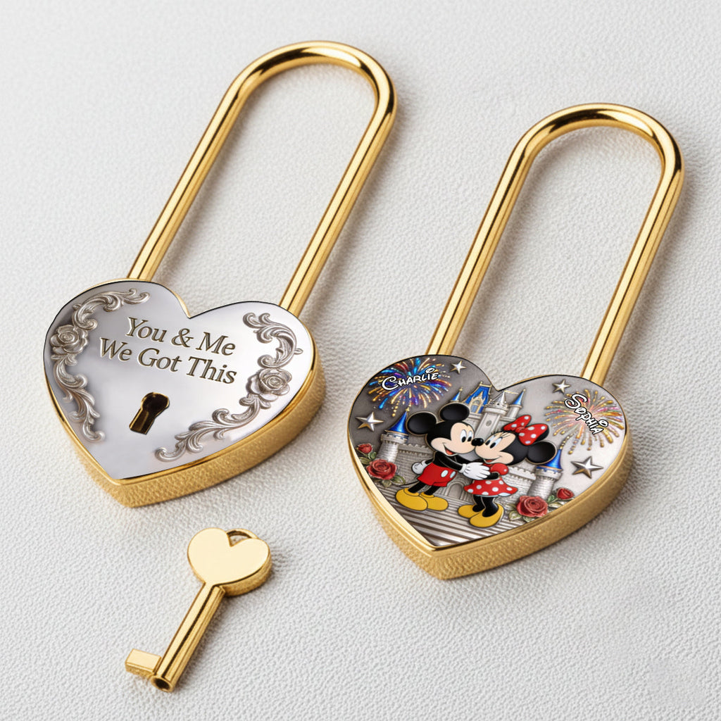 Personalized Heart-Shaped Padlock Custom Name Anniversary Keepsake Heart Padlock GradoCreations
