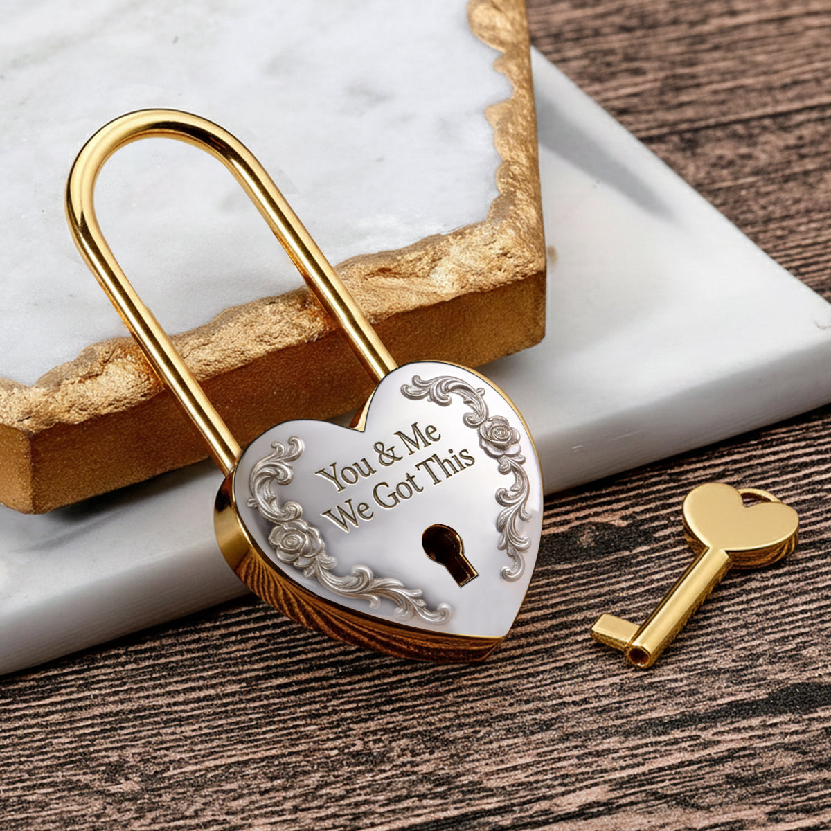 Personalized Heart-Shaped Padlock Custom Name Anniversary Keepsake Heart Padlock GradoCreations