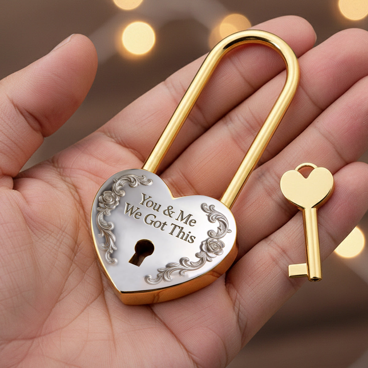 Personalized Heart-Shaped Padlock Custom Name Anniversary Keepsake Heart Padlock GradoCreations