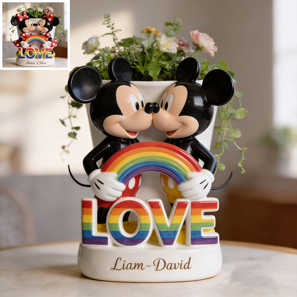 Personalized LGBT Support Acrylic Pot Custom Name Love Gift Acrylic Pot GradoCreations