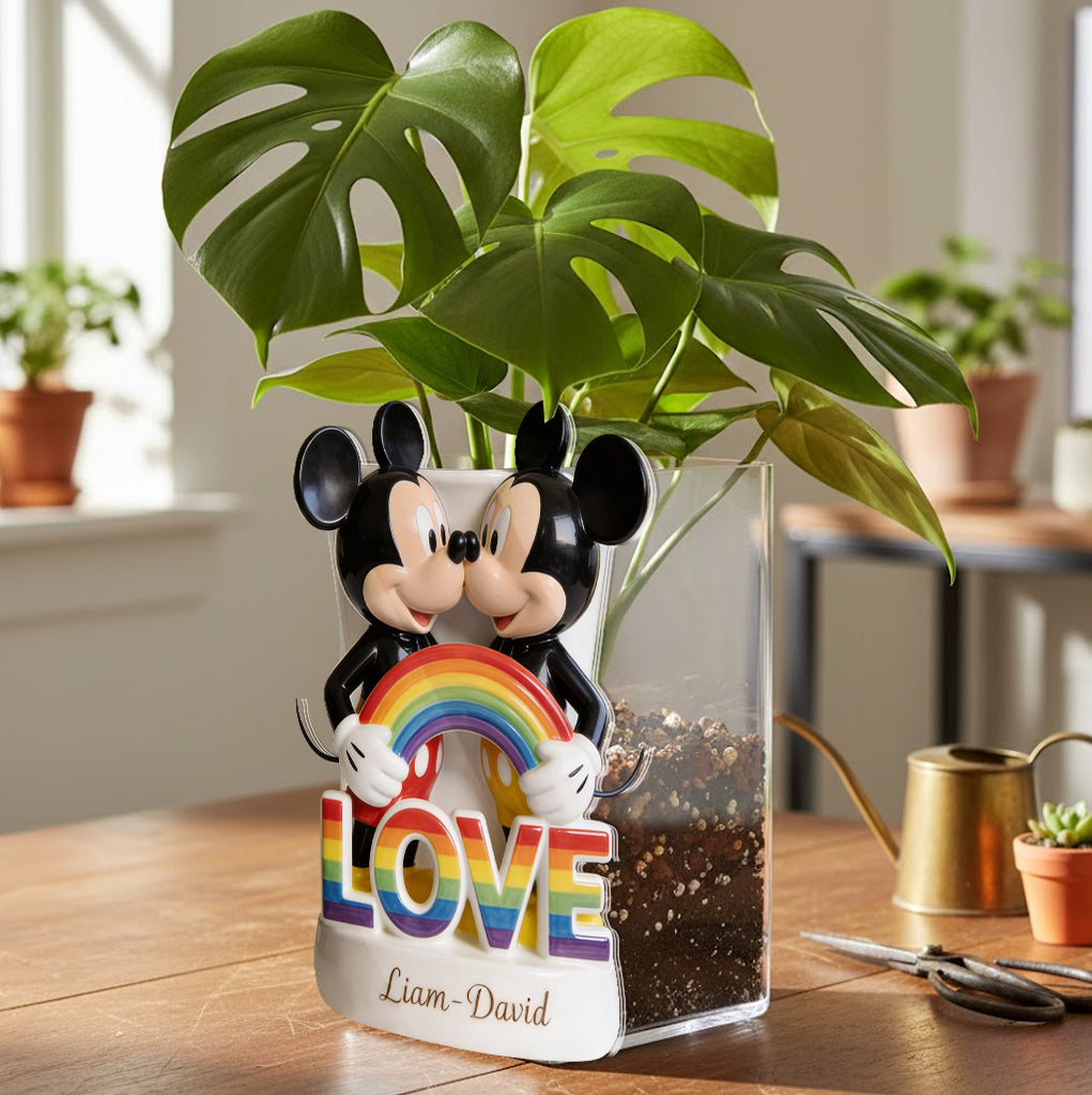 Personalized LGBT Support Acrylic Pot Custom Name Love Gift Acrylic Pot GradoCreations