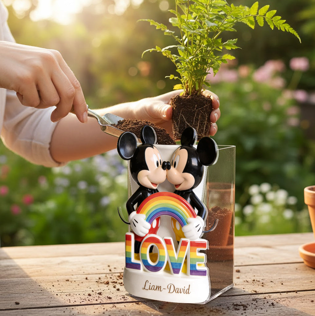 Personalized LGBT Support Acrylic Pot Custom Name Love Gift Acrylic Pot GradoCreations