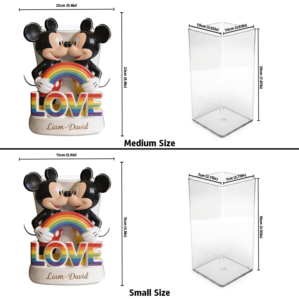 Personalized LGBT Support Acrylic Pot Custom Name Love Gift Acrylic Pot GradoCreations