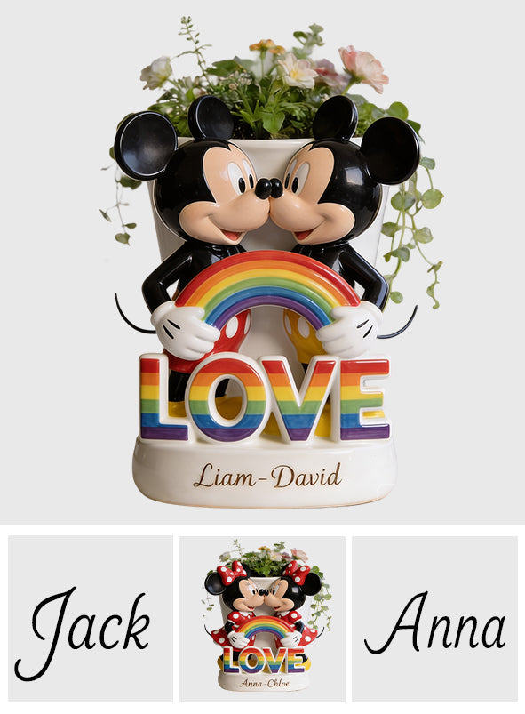Personalized LGBT Support Acrylic Pot Custom Name Love Gift Acrylic Pot GradoCreations