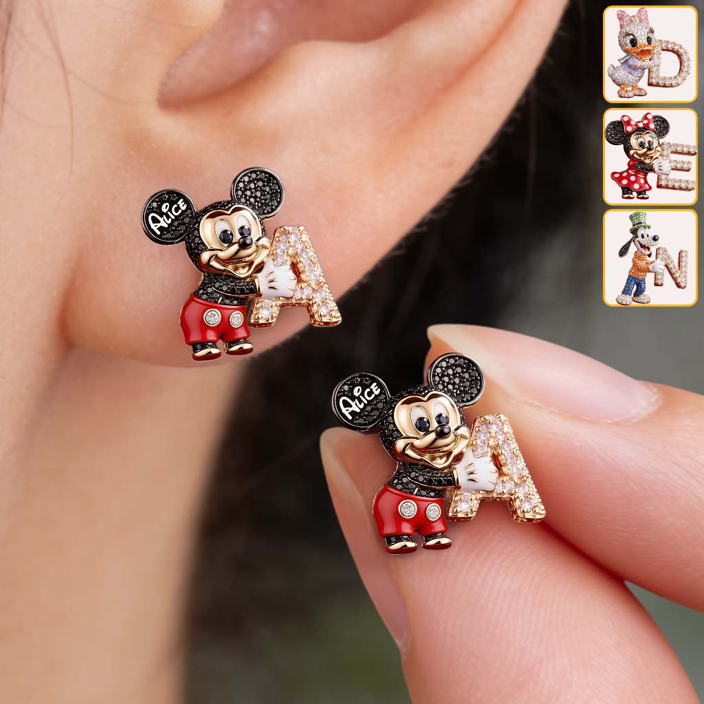 Personalized Cute Cartoon Mouse Stud Earrings Gift for Daughter Stud Earrings GradoCreations