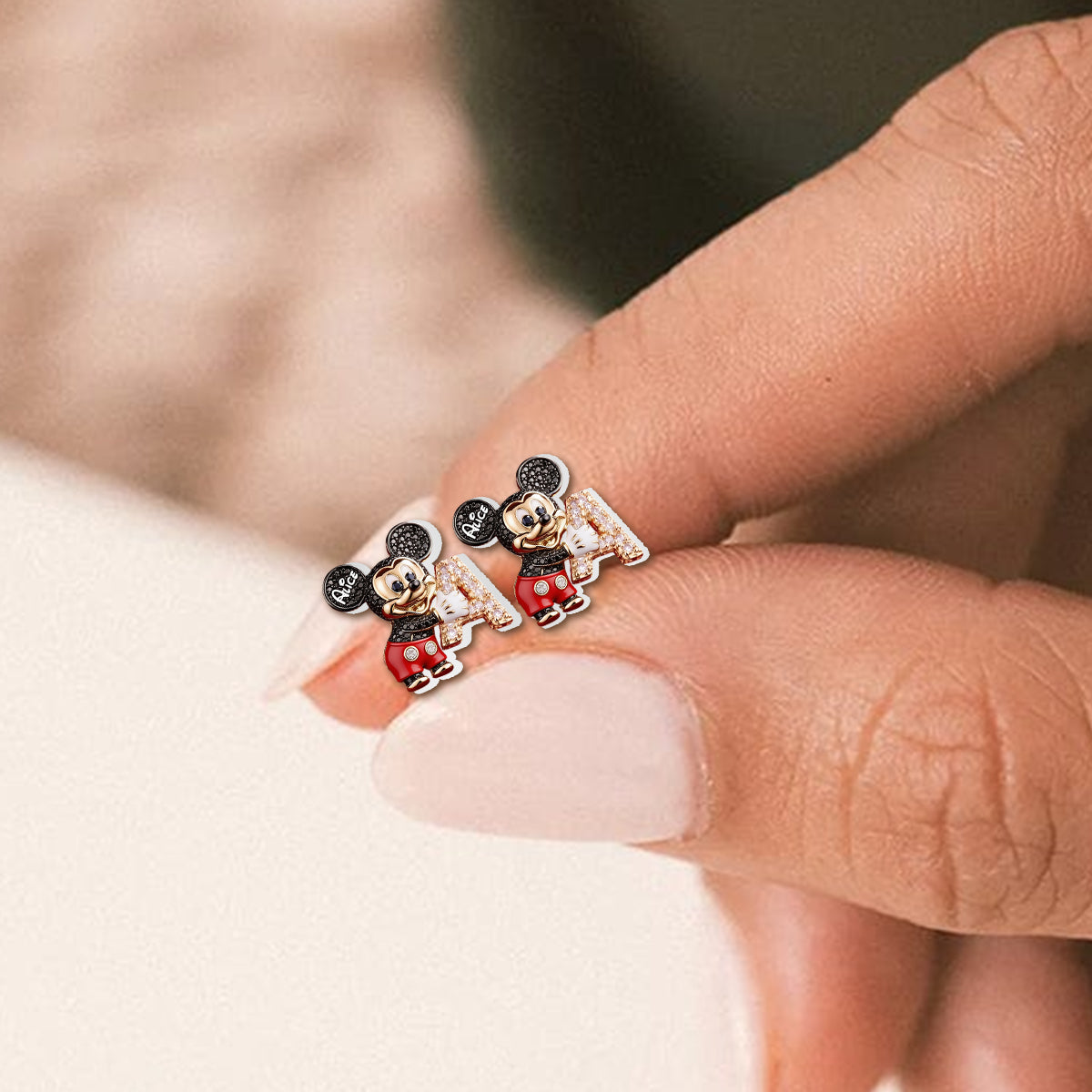 Personalized Cute Cartoon Mouse Stud Earrings Gift for Daughter Stud Earrings GradoCreations