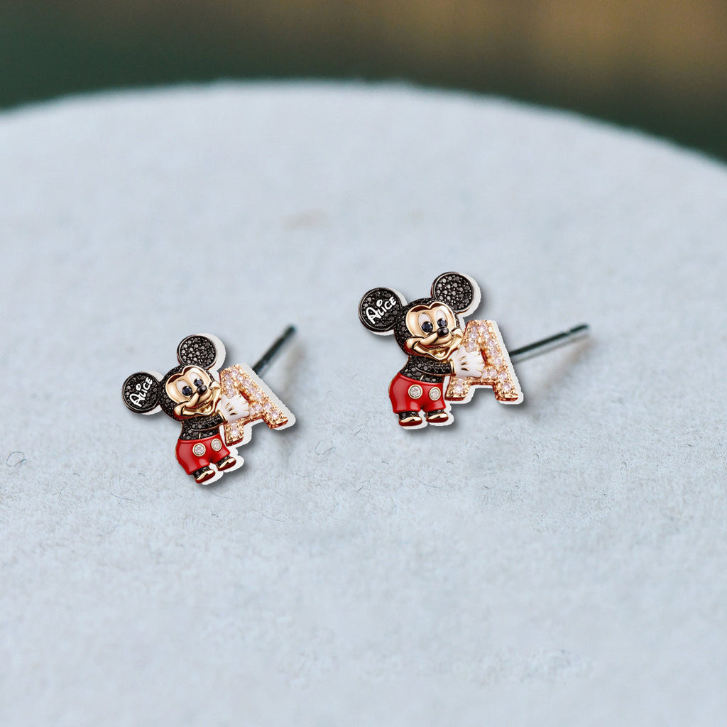 Personalized Cute Cartoon Mouse Stud Earrings Gift for Daughter Stud Earrings GradoCreations