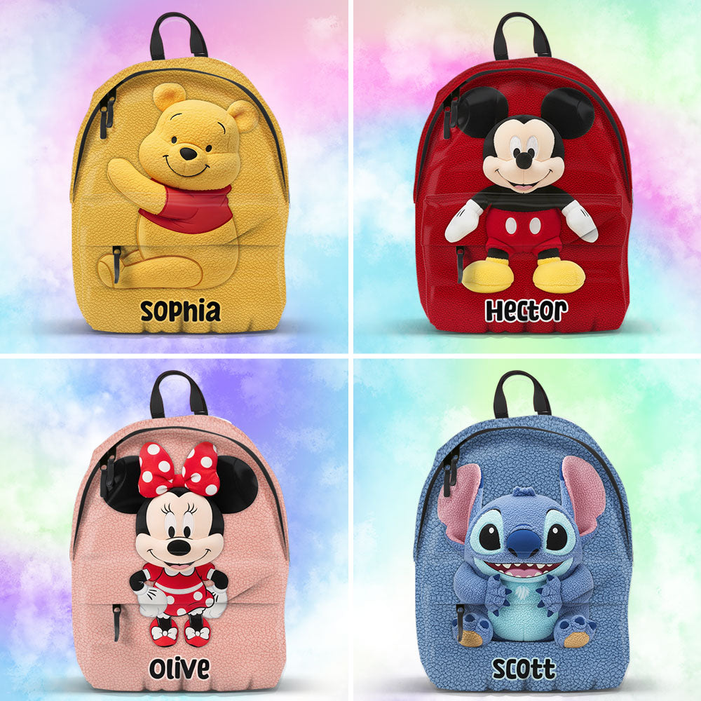Personalized Kids Backpack with Cartoon Characters Custom Name Backpack GradoCreations