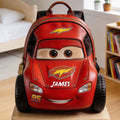Personalized Kids Racing Car Backpack Changeable Patch Gift Changeable Leather Patch Backpack GradoCreations