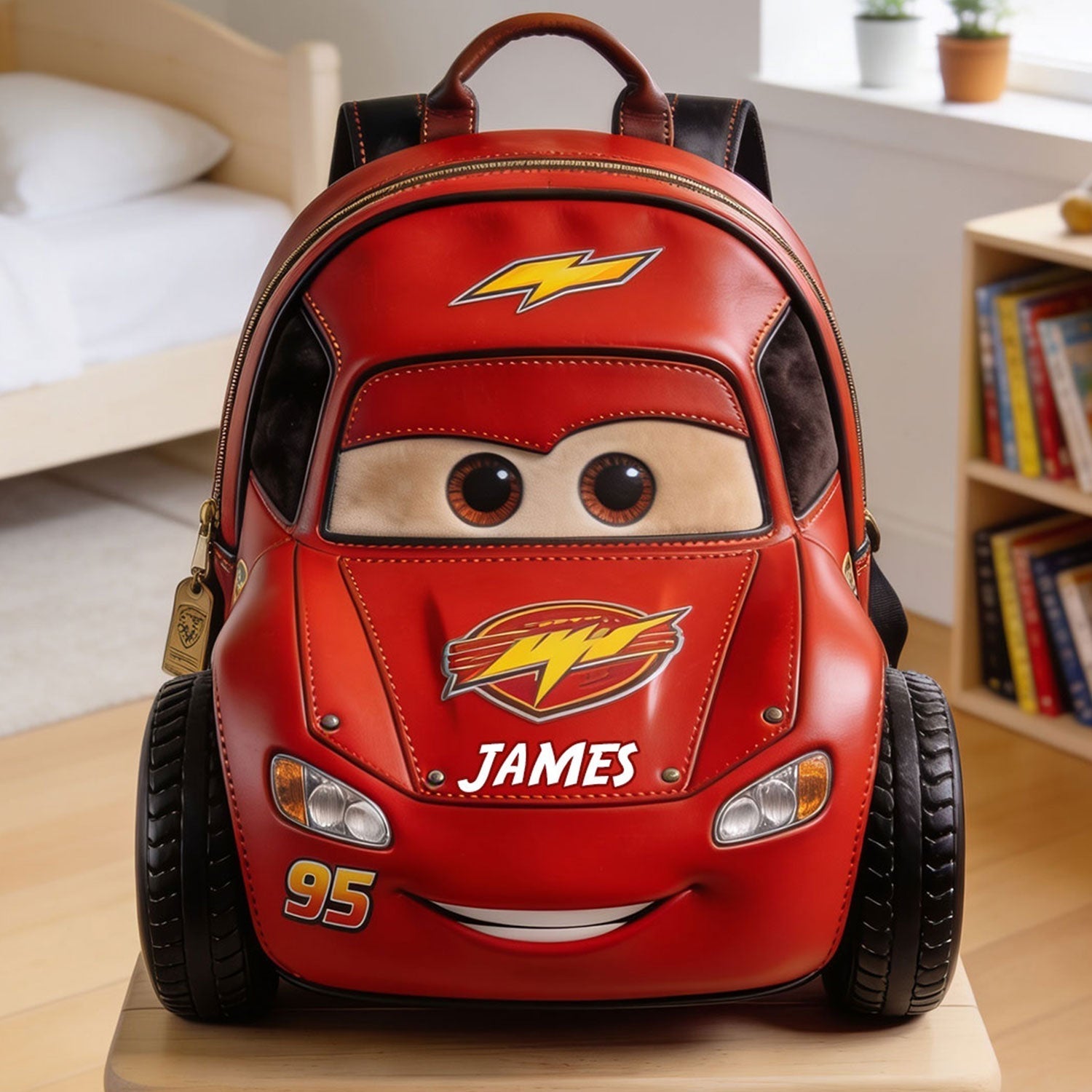 Personalized Kids Racing Car Backpack Changeable Patch Gift Changeable Leather Patch Backpack GradoCreations