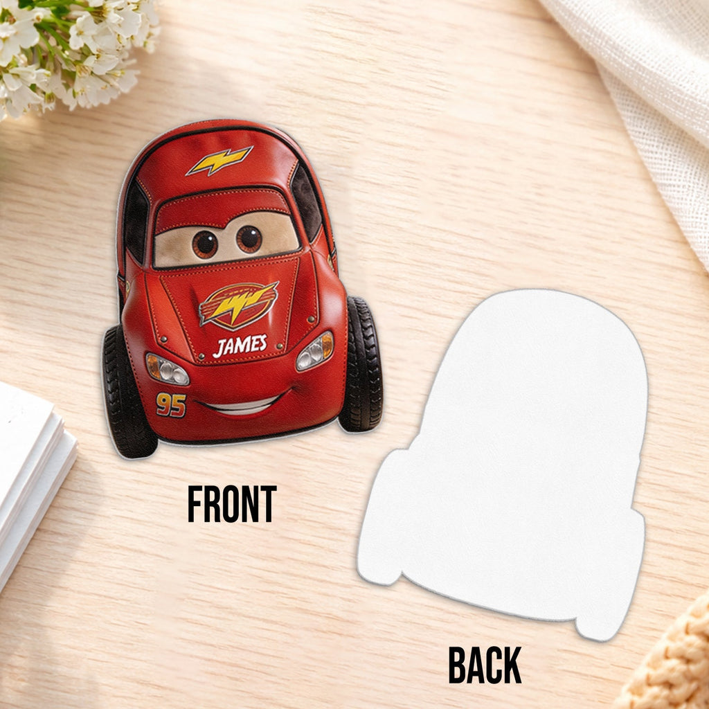 Personalized Kids Racing Car Backpack Changeable Patch Gift Changeable Leather Patch Backpack GradoCreations