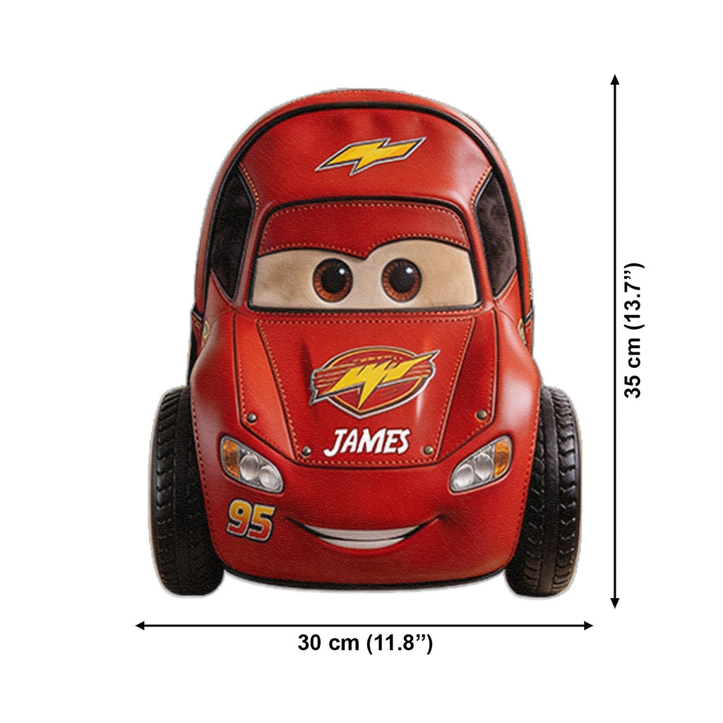 Personalized Kids Racing Car Backpack Changeable Patch Gift Changeable Leather Patch Backpack GradoCreations