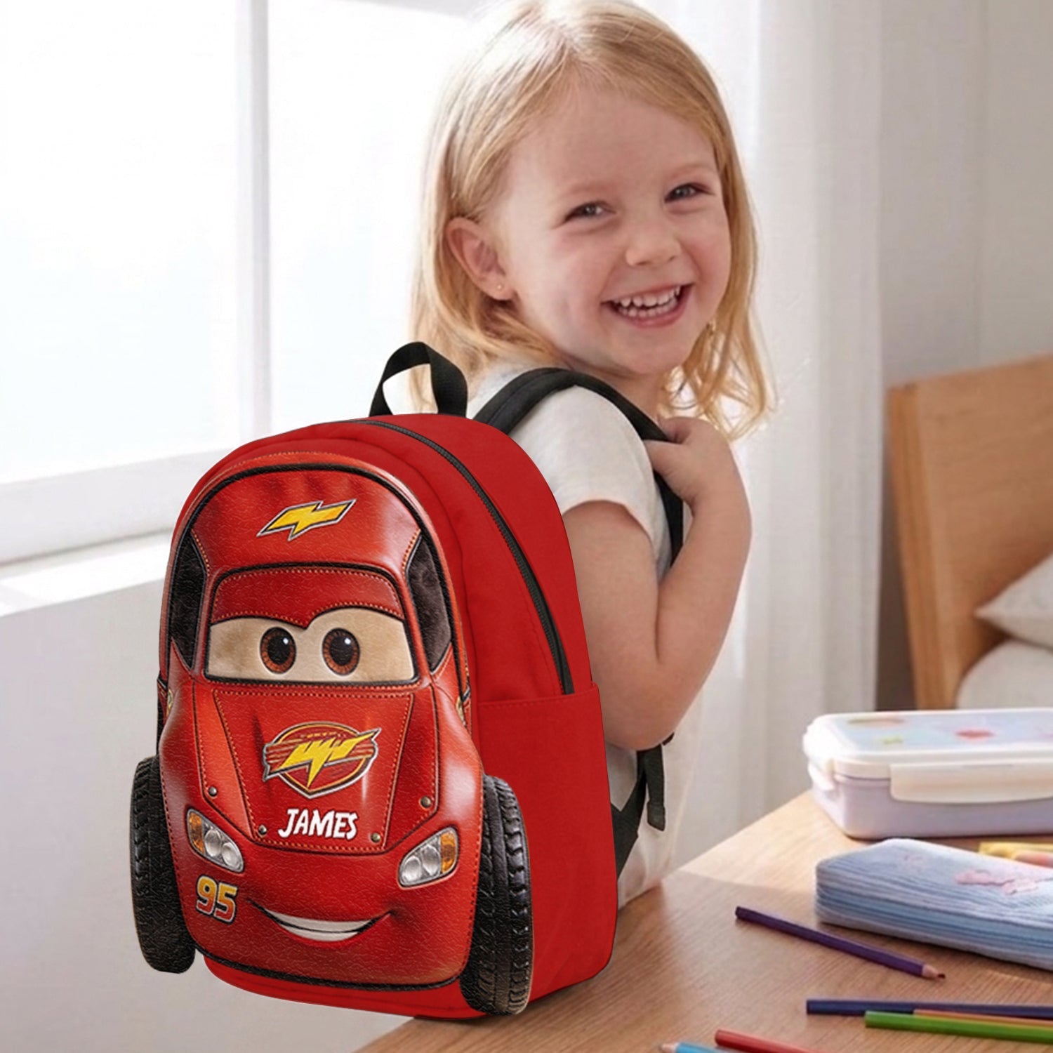 Personalized Kids Racing Car Backpack Changeable Patch Gift Changeable Leather Patch Backpack GradoCreations