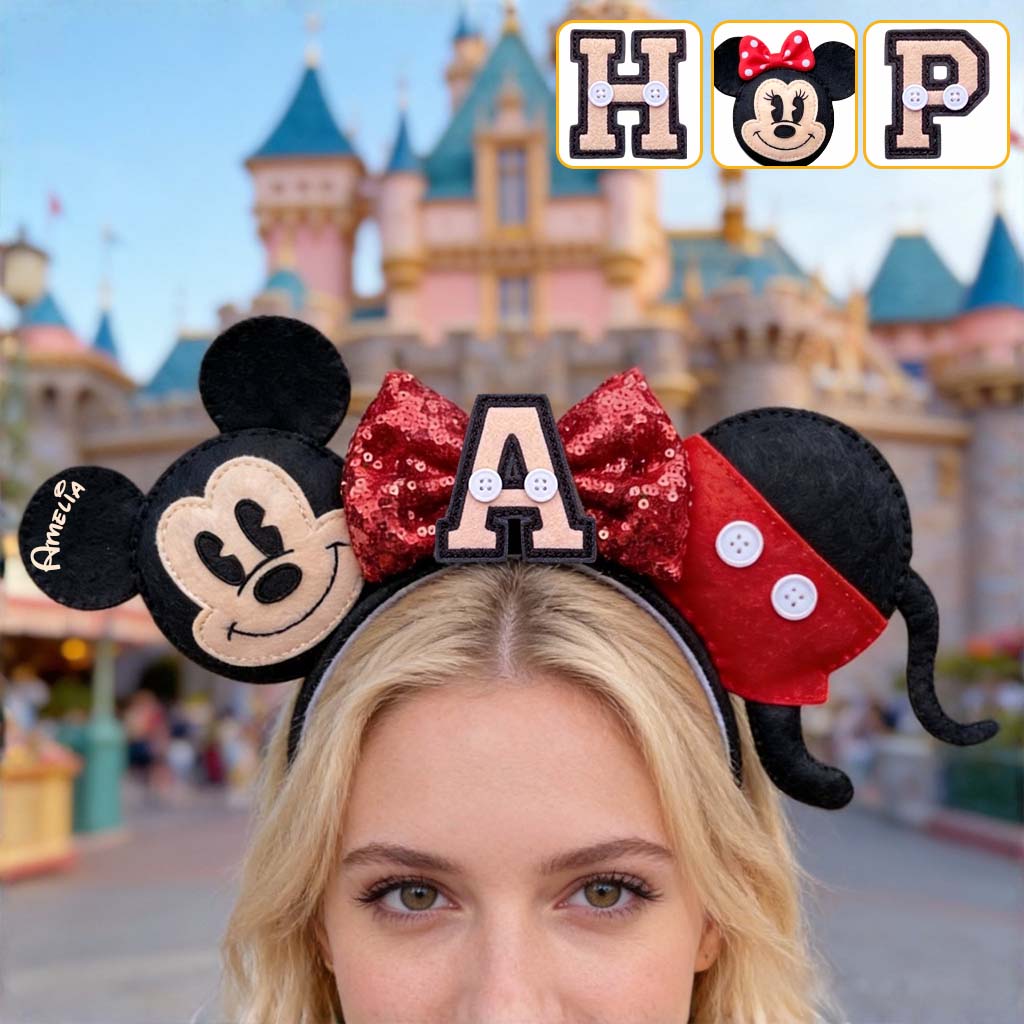 Personalized Cute Cartoon Mouse Leather Headband for Kids & Adults Shaped Leather Headband GradoCreations
