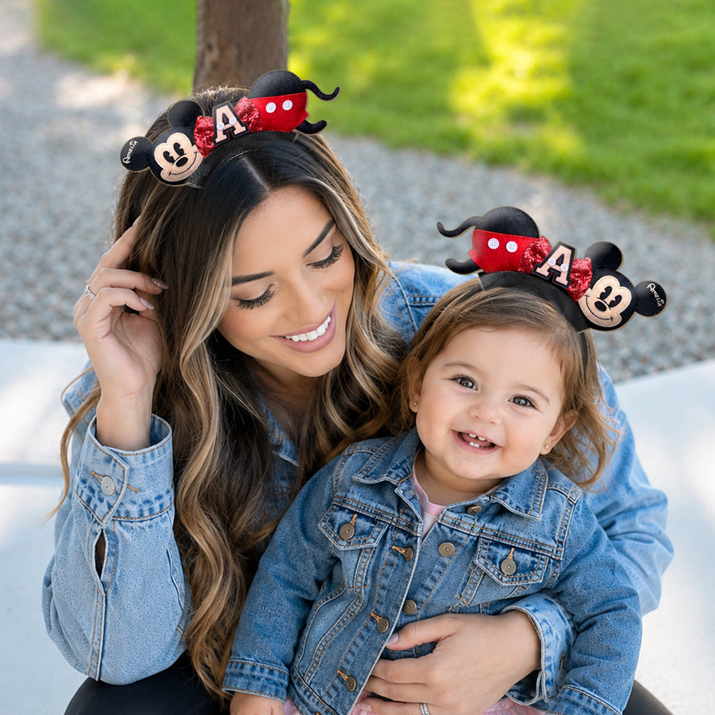 Personalized Cute Cartoon Mouse Leather Headband for Kids & Adults Shaped Leather Headband GradoCreations