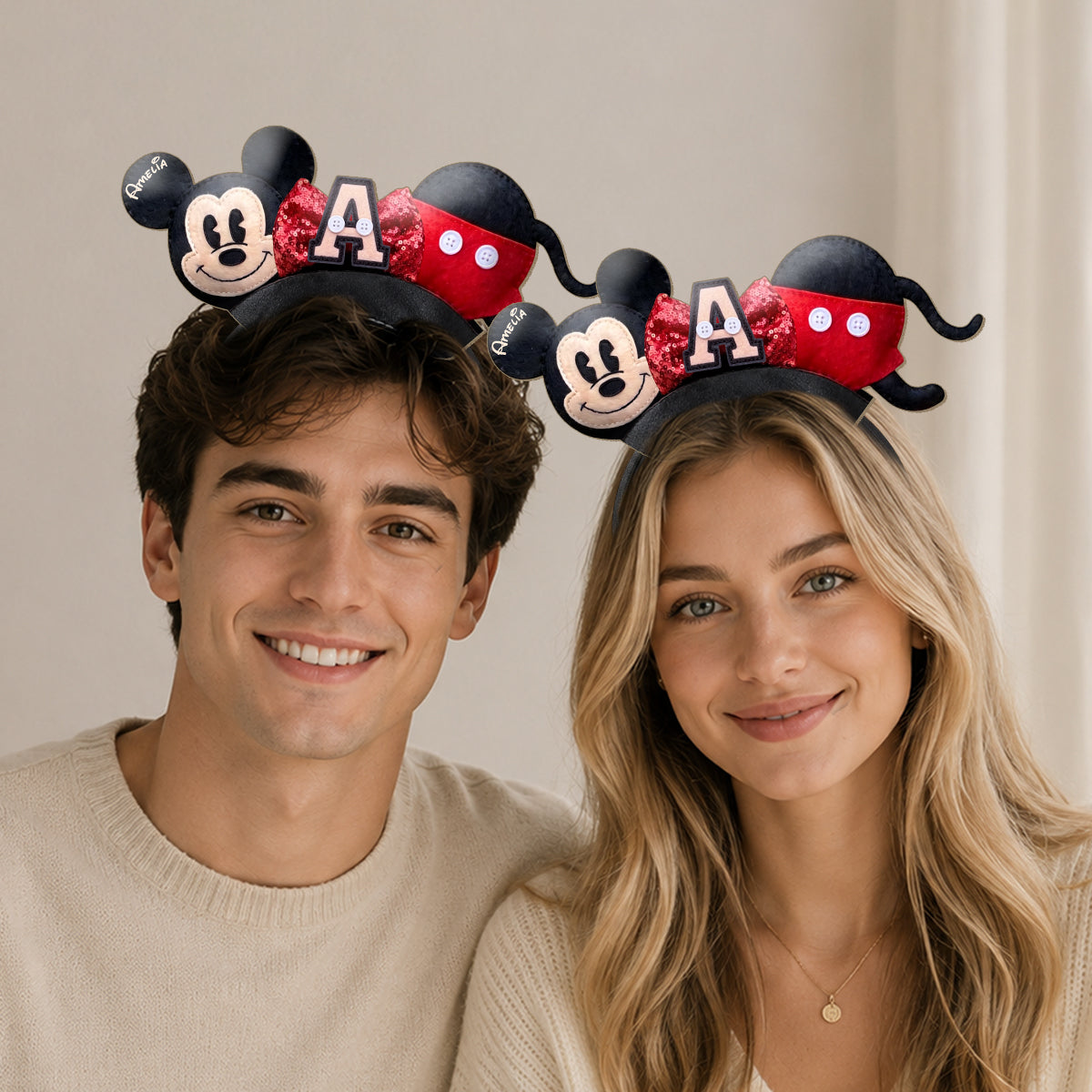 Personalized Cute Cartoon Mouse Leather Headband for Kids & Adults Shaped Leather Headband GradoCreations