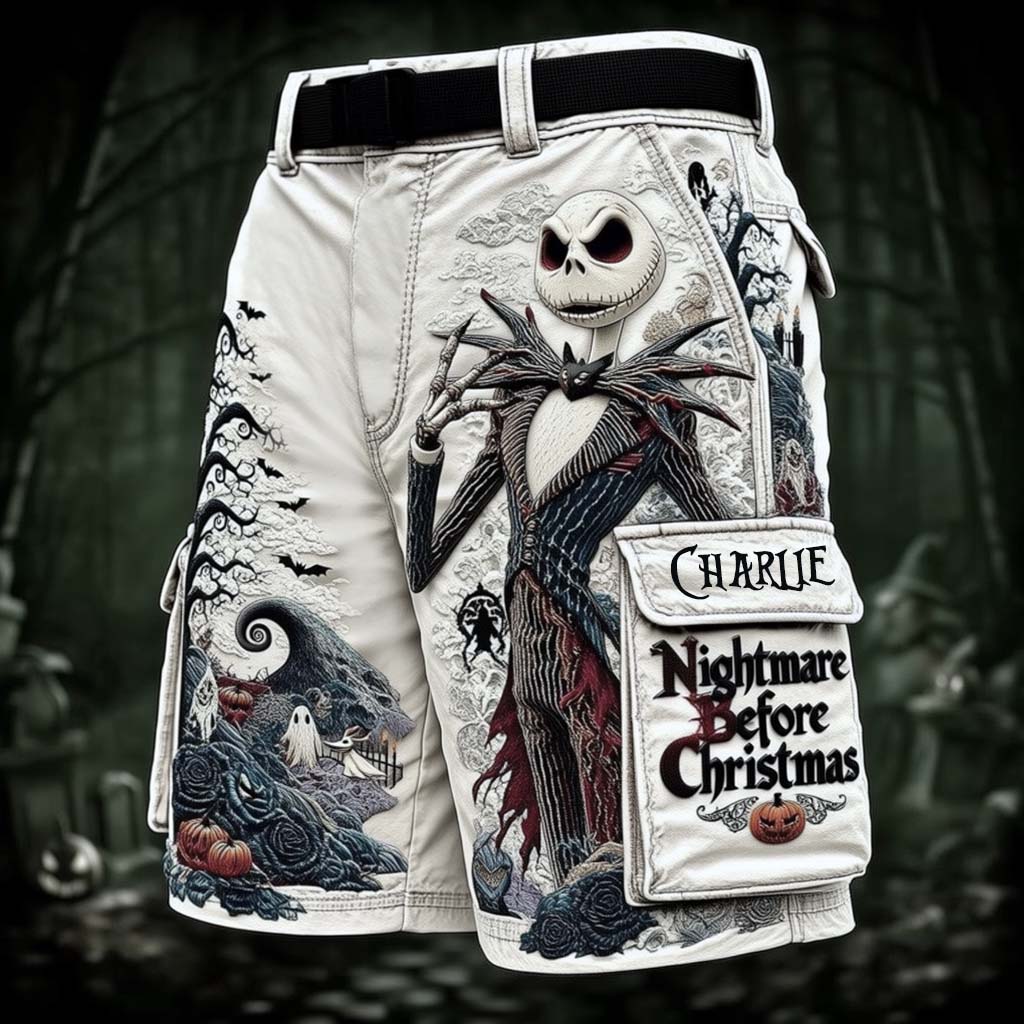Personalized Nightmare Cargo Shorts with Belt Gift Idea Cargo Shorts With Belt GradoCreations
