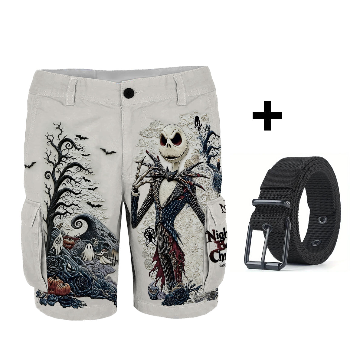 Personalized Nightmare Cargo Shorts with Belt Gift Idea Cargo Shorts With Belt GradoCreations
