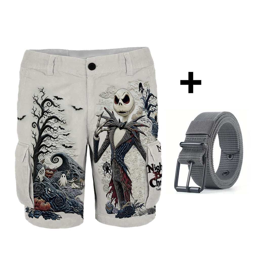Personalized Nightmare Cargo Shorts with Belt Gift Idea Cargo Shorts With Belt GradoCreations