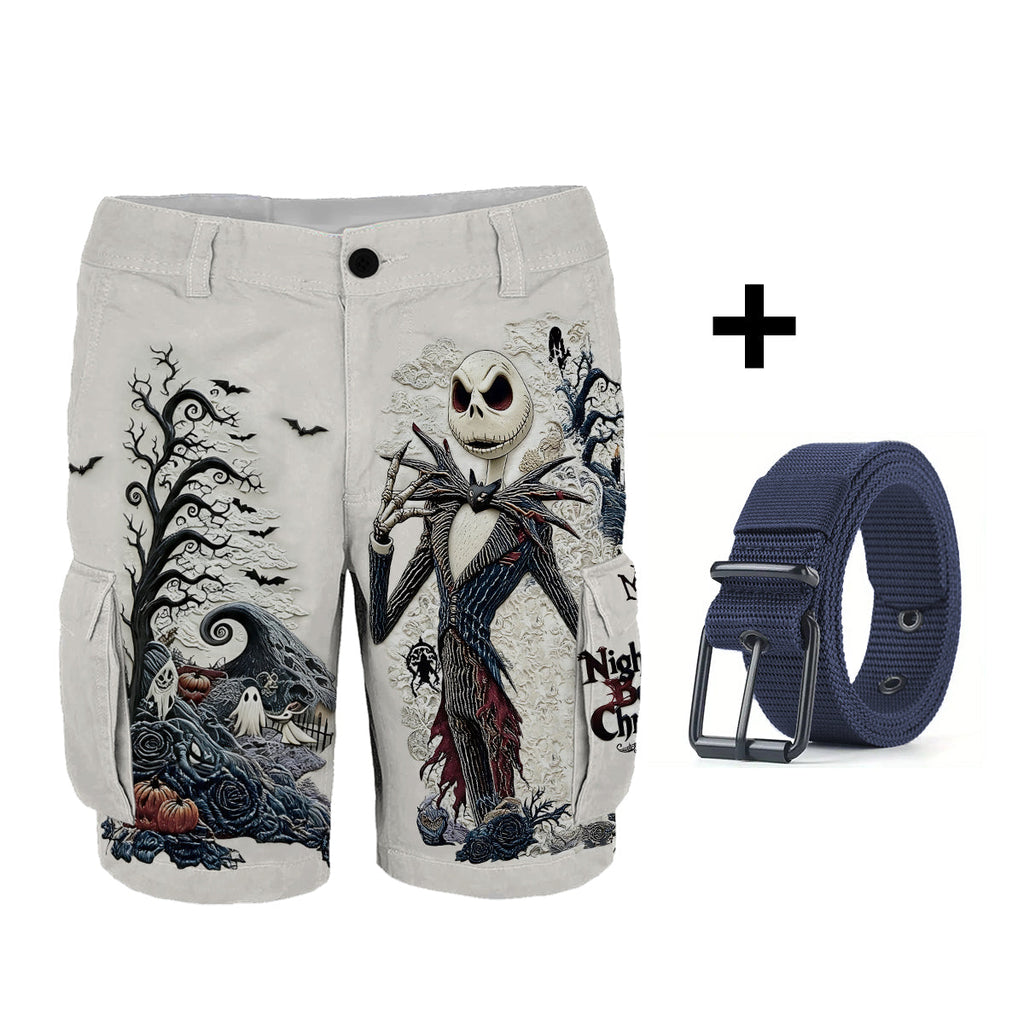 Personalized Nightmare Cargo Shorts with Belt Gift Idea Cargo Shorts With Belt GradoCreations
