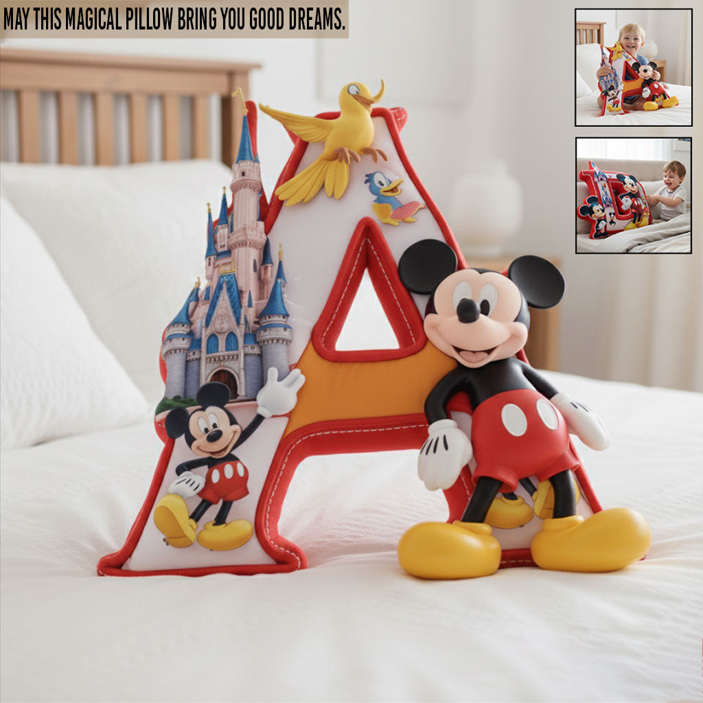 Personalized Mouse Shaped Pillow Custom Name Gift for Kids One-sided Shaped Pillow GradoCreations