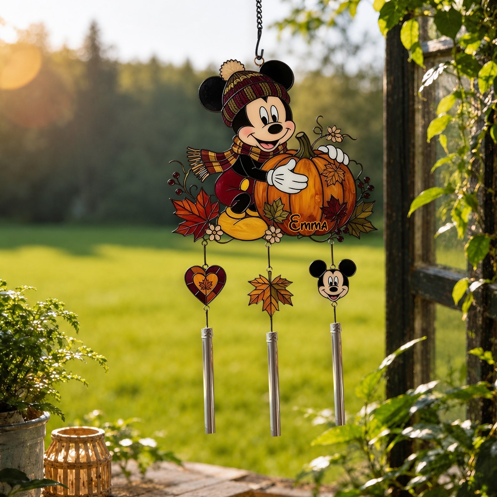 Personalized Mickey Mouse Wind Chime Charm for Kids Wind Chime With Charm GradoCreations