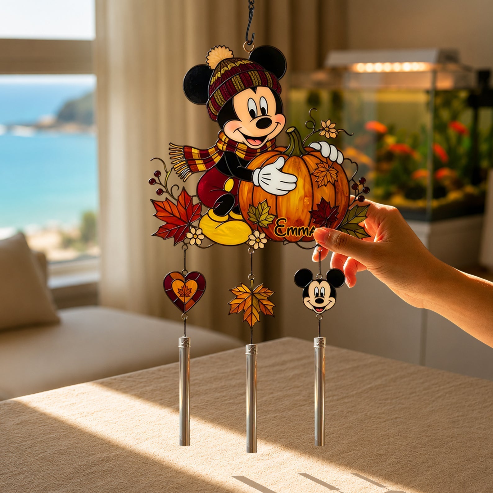 Personalized Mickey Mouse Wind Chime Charm for Kids Wind Chime With Charm GradoCreations