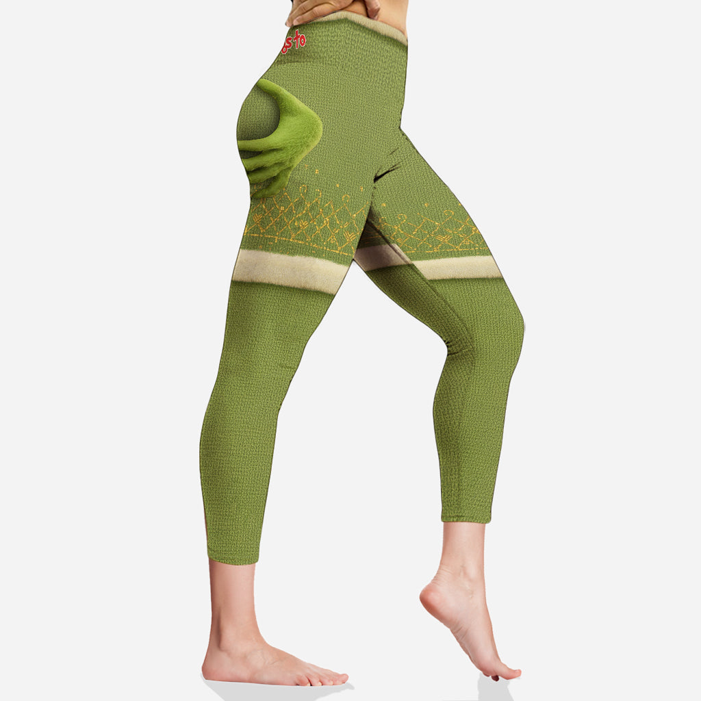 Personalized Christmas Leggings with Custom Text for Holiday Fun Leggings GradoCreations