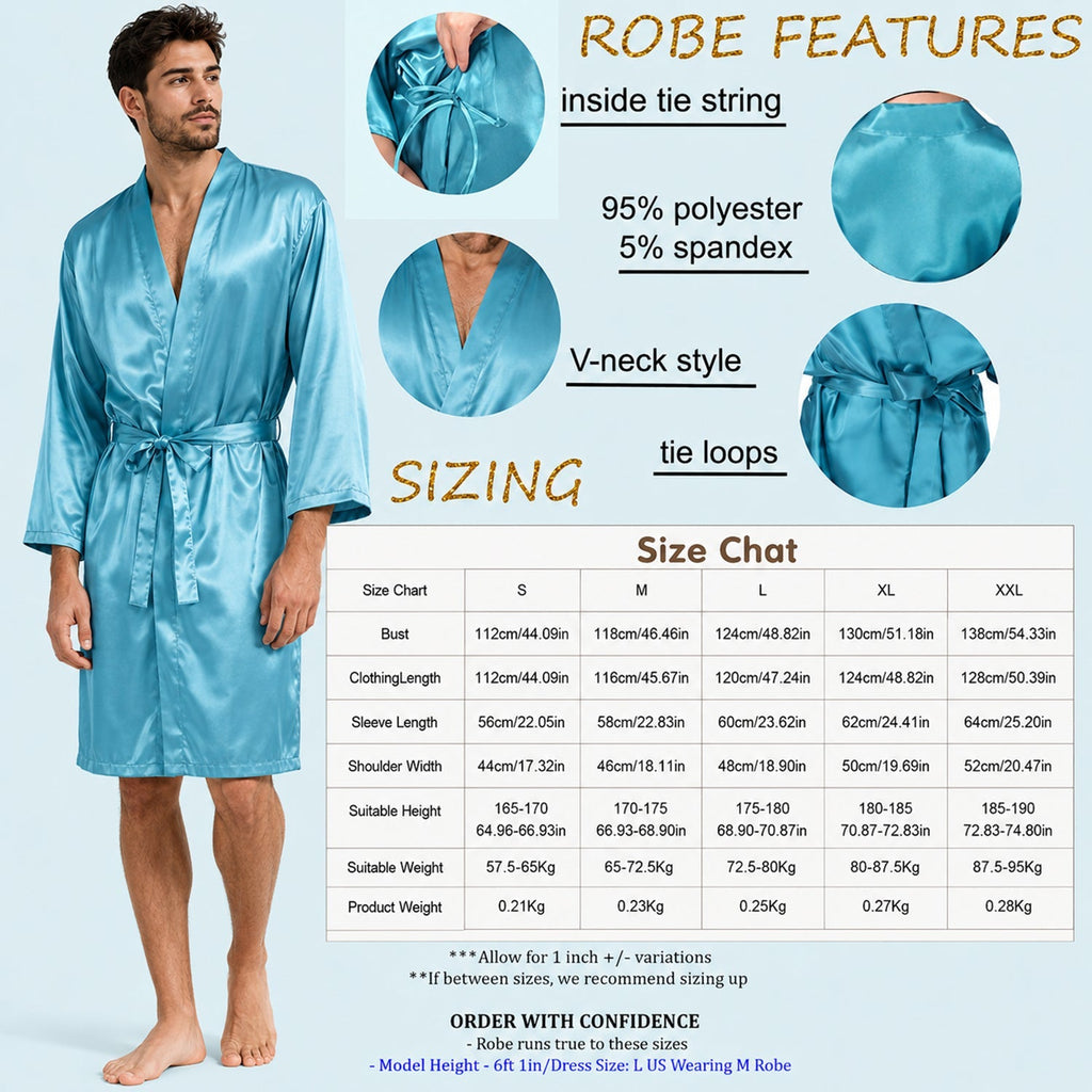 Personalized Satin Robe Ohana Custom Design Gift for Her Satin Robe GradoCreations