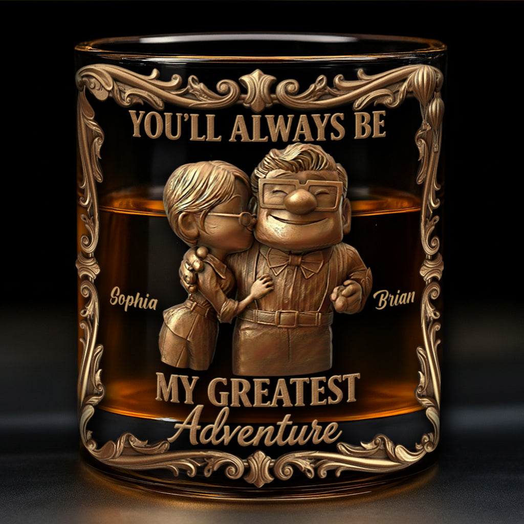 Personalized Couple Whiskey Glass Custom Name Gift for Anniversary Whiskey Glass GradoCreations