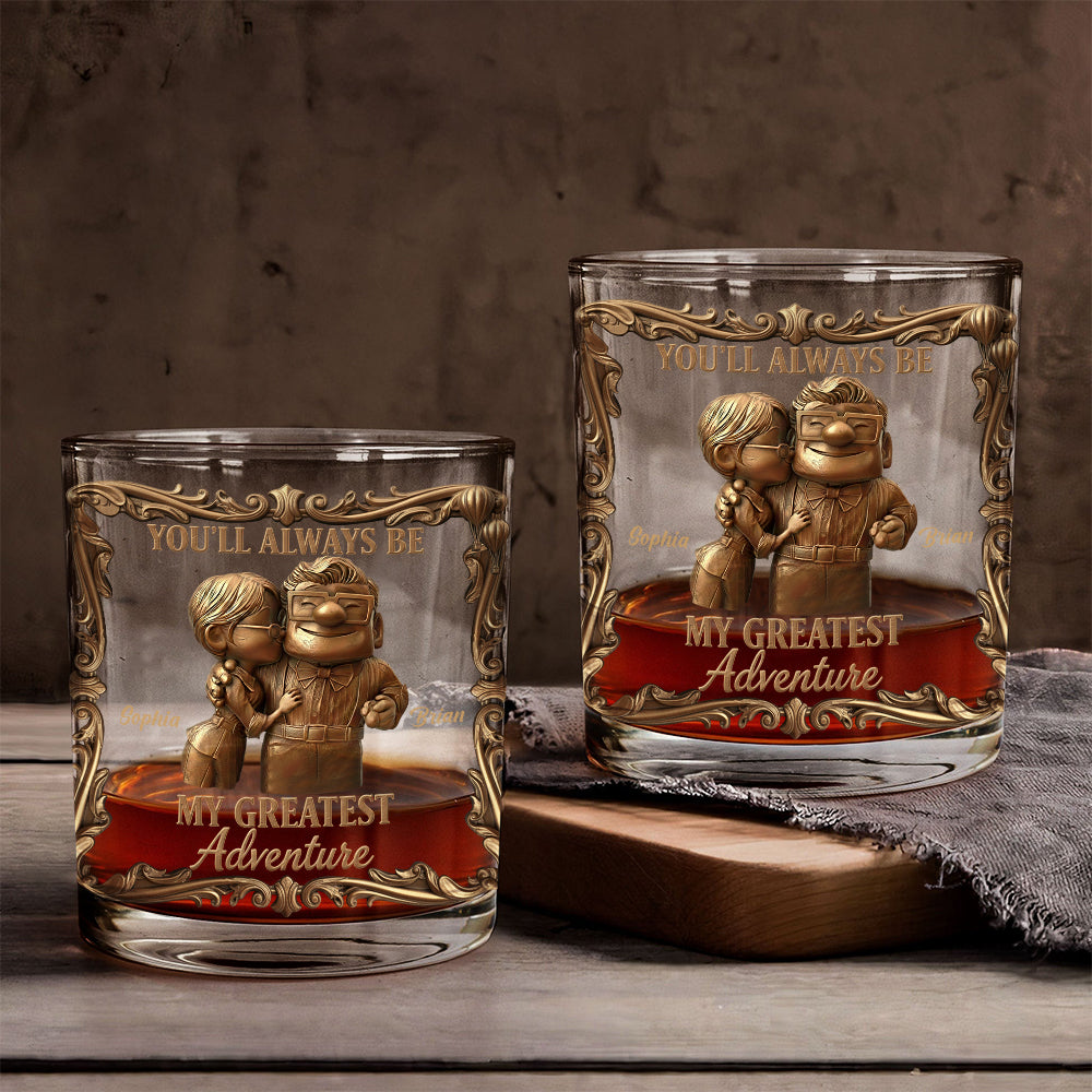 Personalized Couple Whiskey Glass Custom Name Gift for Anniversary Whiskey Glass GradoCreations