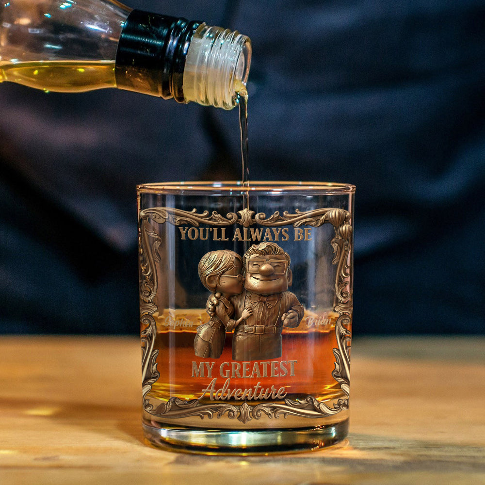 Personalized Couple Whiskey Glass Custom Name Gift for Anniversary Whiskey Glass GradoCreations