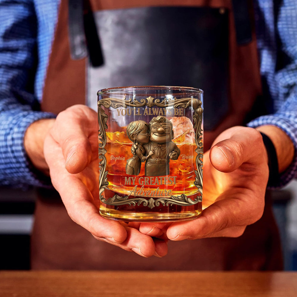 Personalized Couple Whiskey Glass Custom Name Gift for Anniversary Whiskey Glass GradoCreations