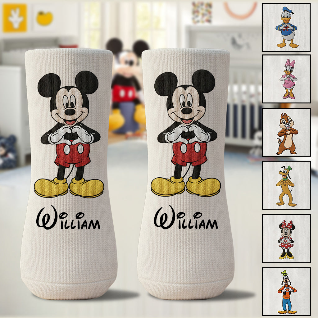 Personalized Kids Mouse Socks with Custom Name | Fun Gift for Children Kid Socks GradoCreations