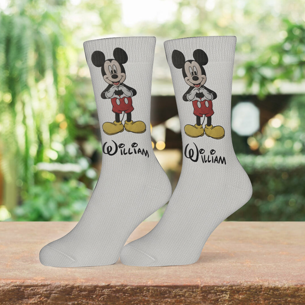 Personalized Kids Mouse Socks with Custom Name | Fun Gift for Children Kid Socks GradoCreations