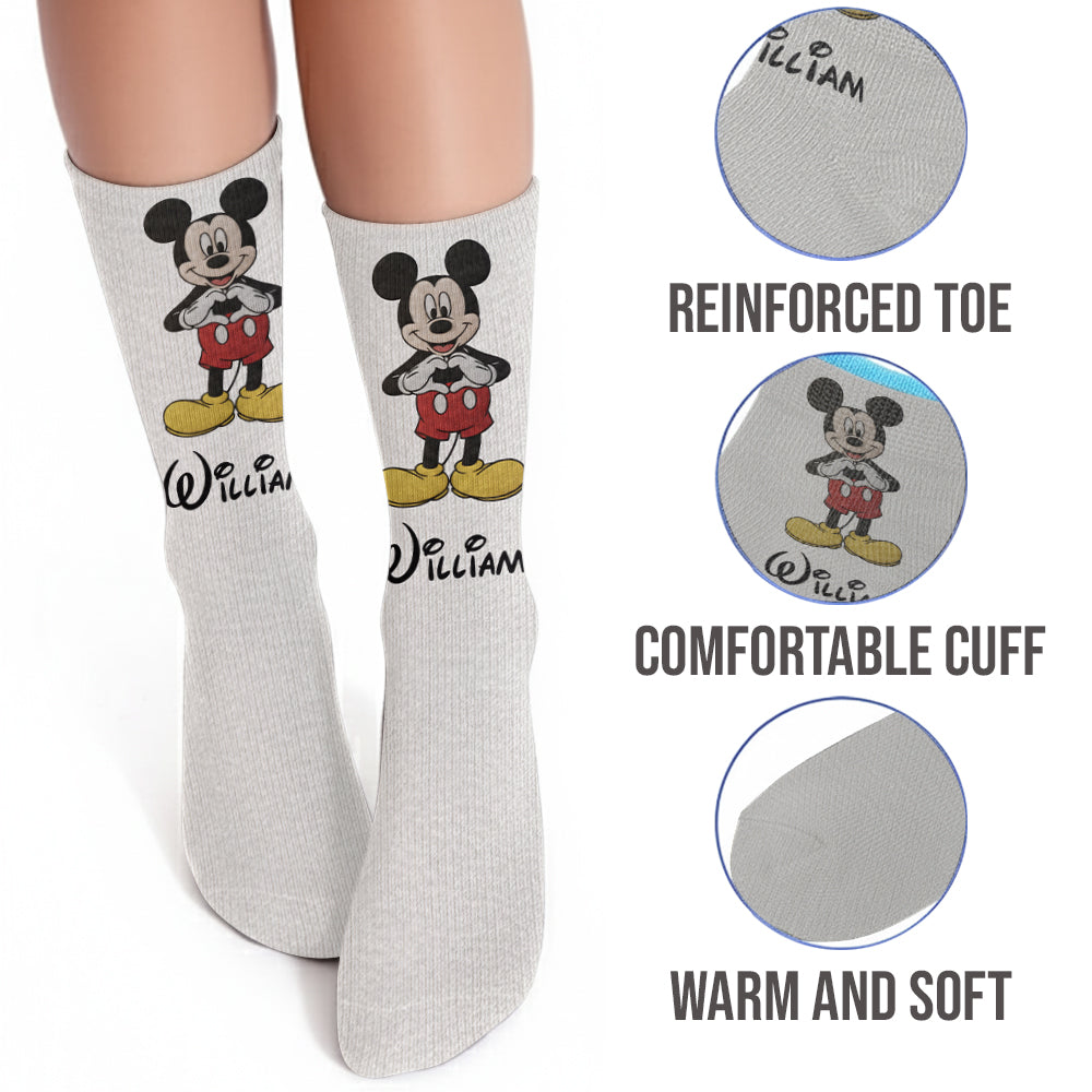 Personalized Kids Mouse Socks with Custom Name | Fun Gift for Children Kid Socks GradoCreations