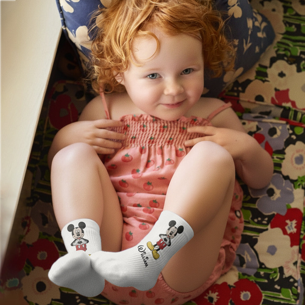 Personalized Kids Mouse Socks with Custom Name | Fun Gift for Children Kid Socks GradoCreations