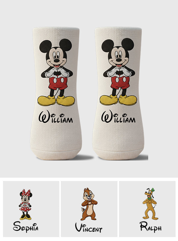 Personalized Kids Mouse Socks with Custom Name | Fun Gift for Children Kid Socks GradoCreations