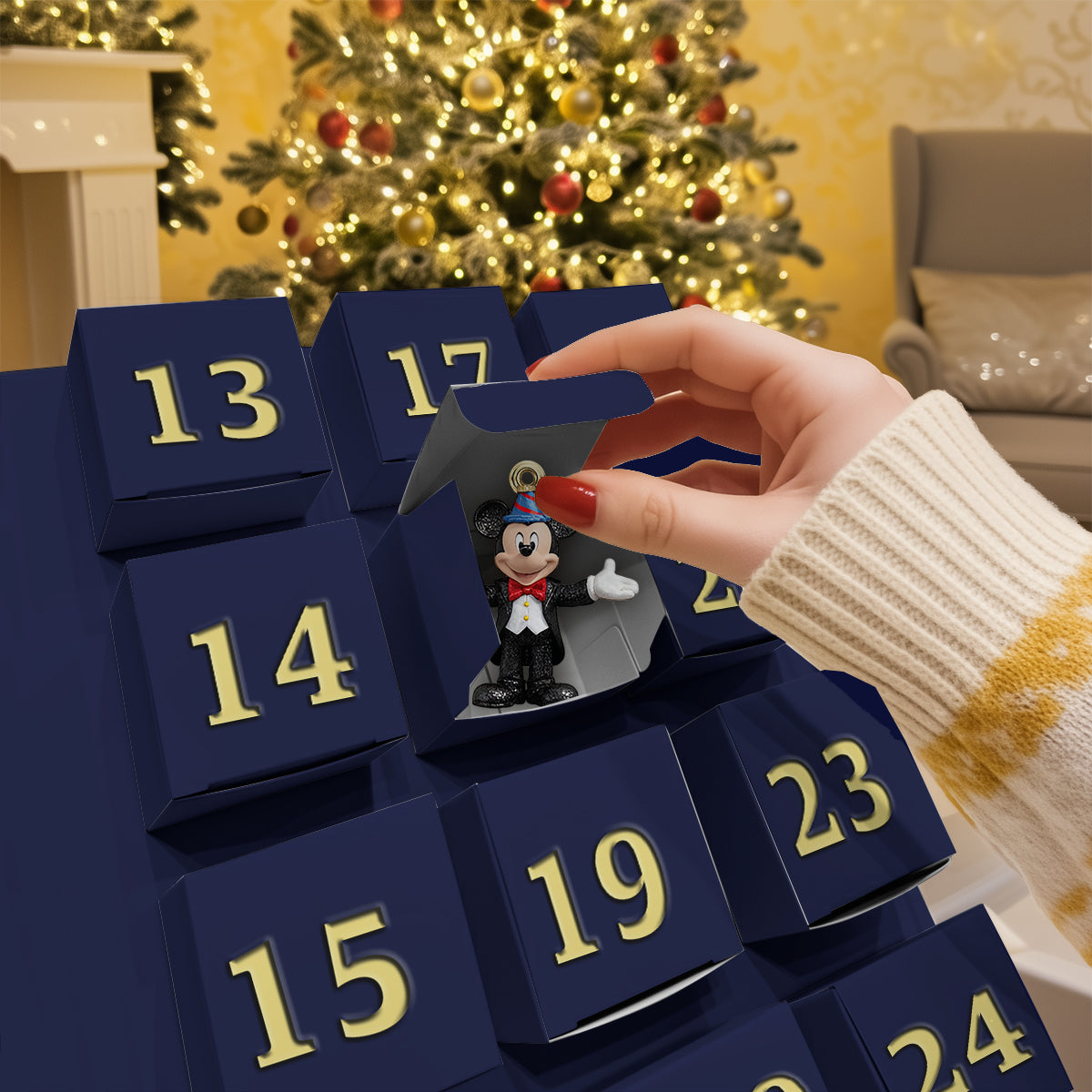 Personalized Advent Calendar with Ornaments Christmas Gift Idea Folded Advent Calendar With Ornaments GradoCreations