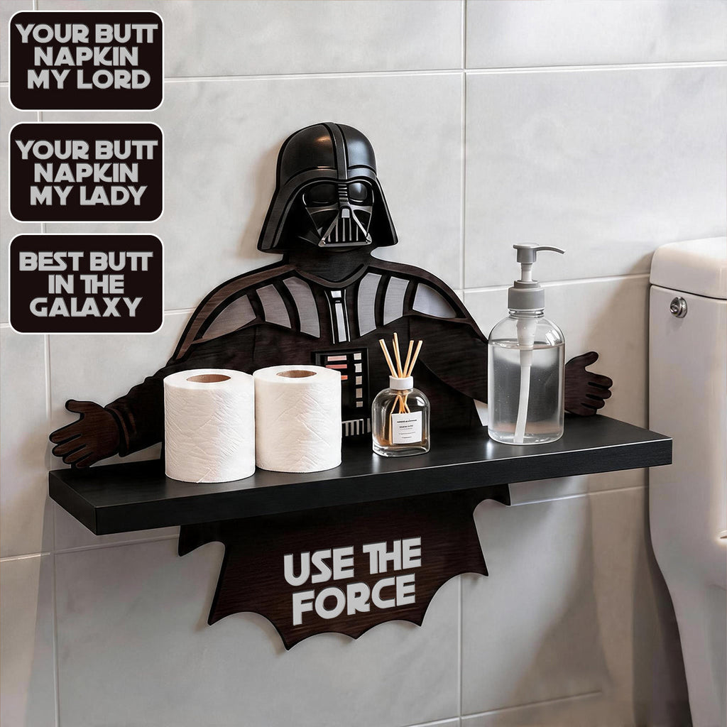 Personalized Wooden Floating Shelf Darth Vader Design for Gifts Wooden Floating Shelf GradoCreations